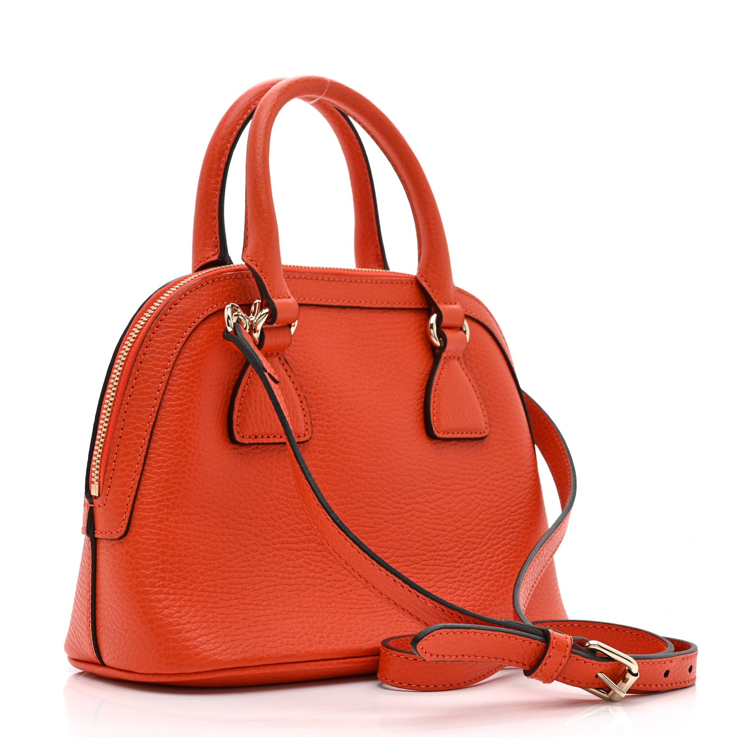 Gucci Dollar Calfskin Small GG Charm Dome Bag Orange 3 of 10