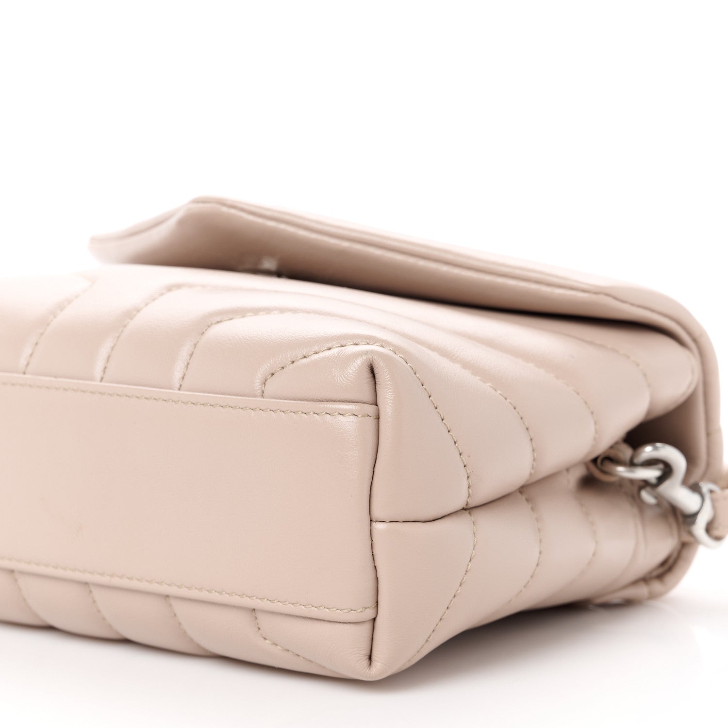 Saint Laurent Calfskin Y Quilted Monogram Toy Loulou Crossbody Bag Light Natural 11 of 11