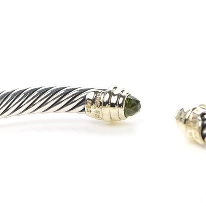 David Yurman Sterling Silver 14K Yellow Gold Peridot 5mm Cable Classics Petite Color Bracelet 4 of 4