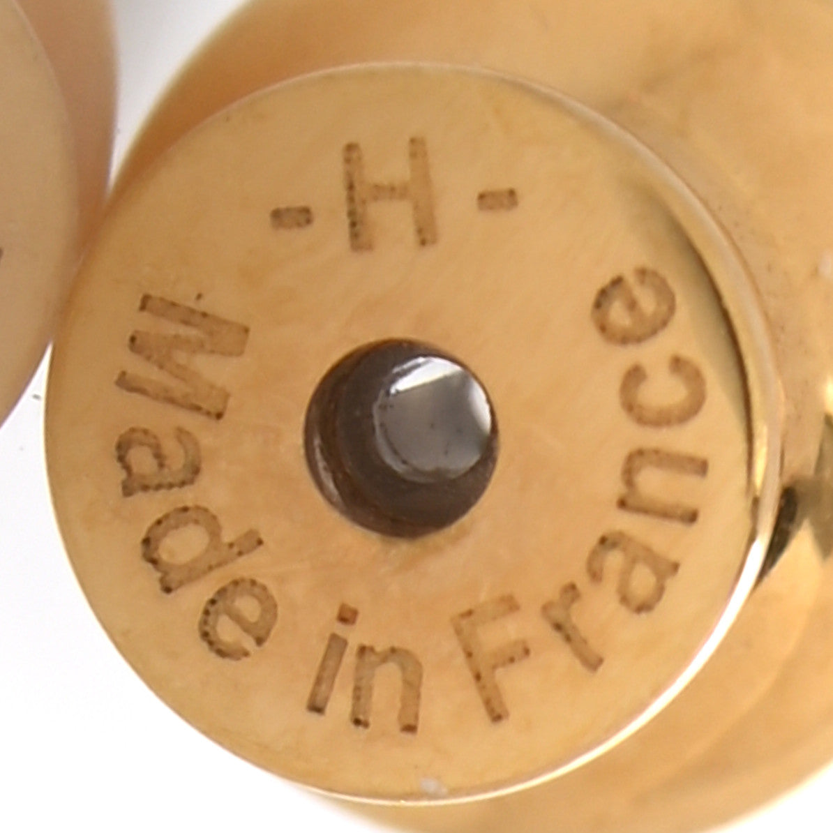 Gold Lacquered Mini Pop H Earrings White