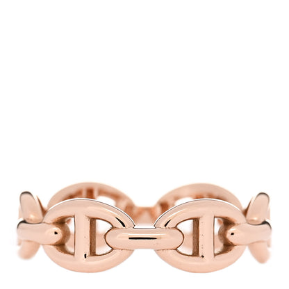 Hermes 18K Rose Gold PM Chaine d'Ancre Enchainee Ring 52 6 3 of 9