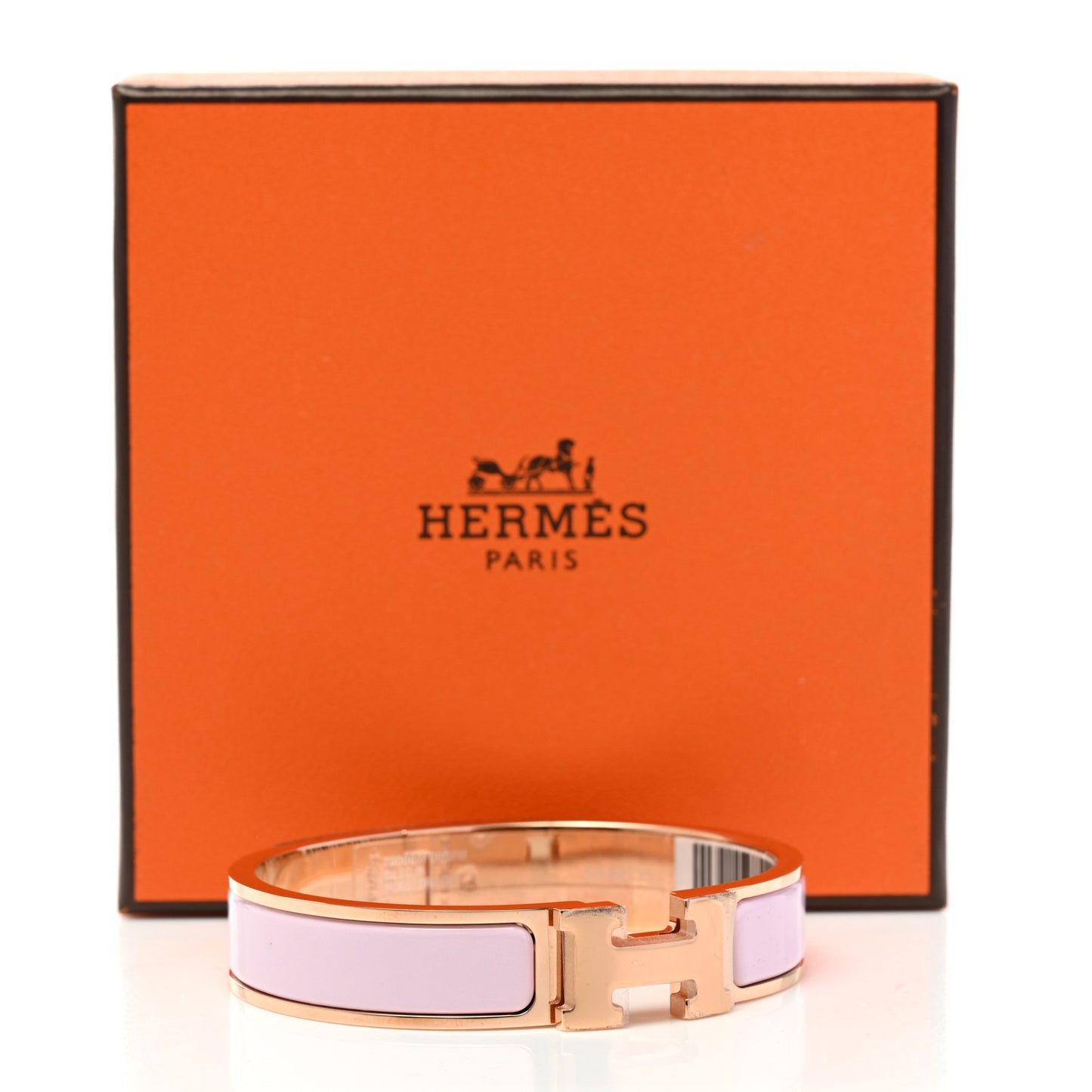 Enamel Narrow Clic Clac H Bracelet PM Rose Dragee