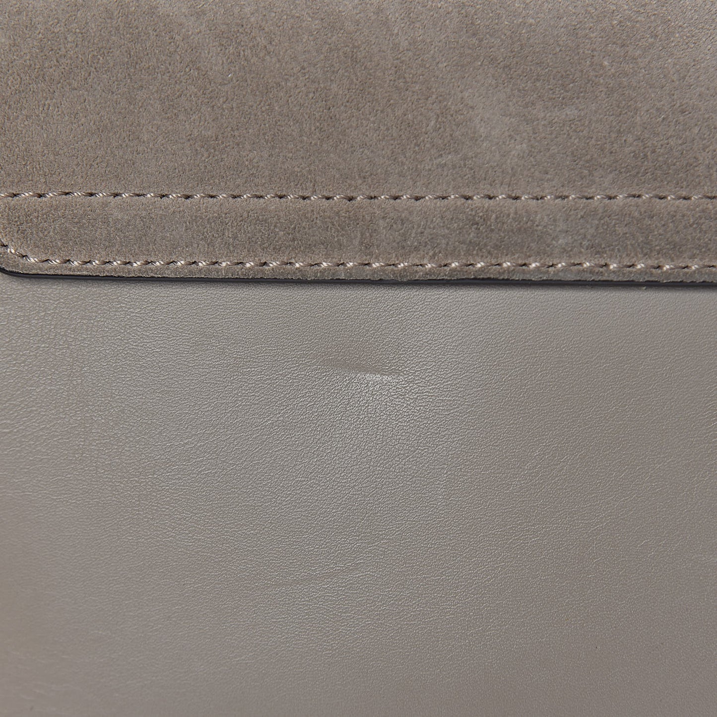 Suede Calfskin Small Faye Shoulder Bag Motty Grey