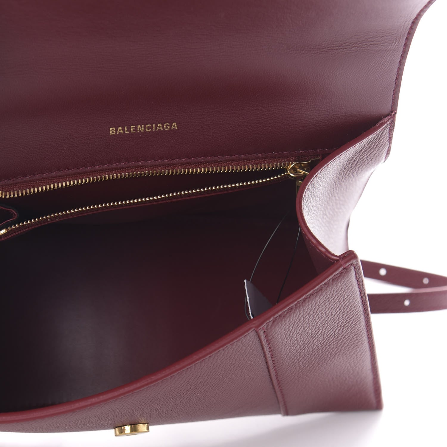 Balenciaga Grained Calfskin Small Hourglass Top Handle Bag Dark Red 5 of 9