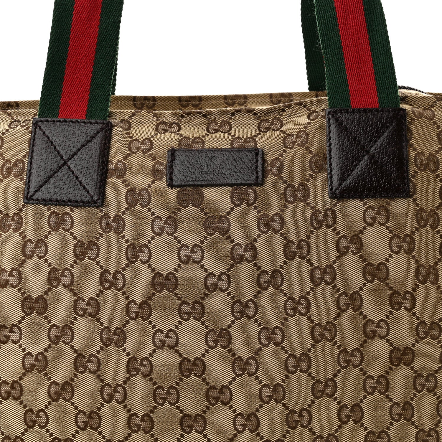 Gucci GG Monogram Large Web Handle Vertical Tote Dark Brown 7 of 9