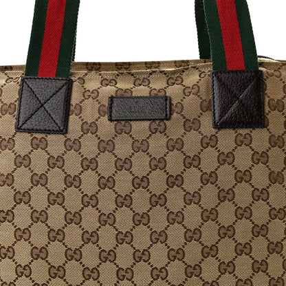 Gucci GG Monogram Large Web Handle Vertical Tote Dark Brown 7 of 9