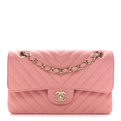 Chanel Caviar Chevron Quilted Small Double Flap Pink 1 of 11