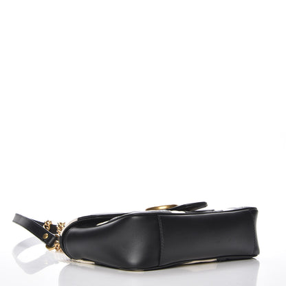 Gucci Calfskin Matelasse Mini GG Marmont Shoulder Bag Black White 4 of 7
