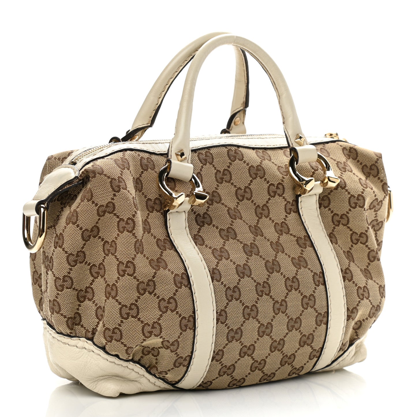 Monogram Equestrian Horseshoe Bowler White