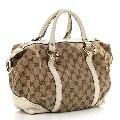Gucci Monogram Equestrian Horseshoe Bowler White 2 of 12