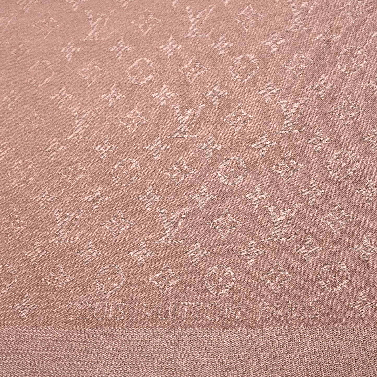 Silk Wool Monogram Shawl Natural