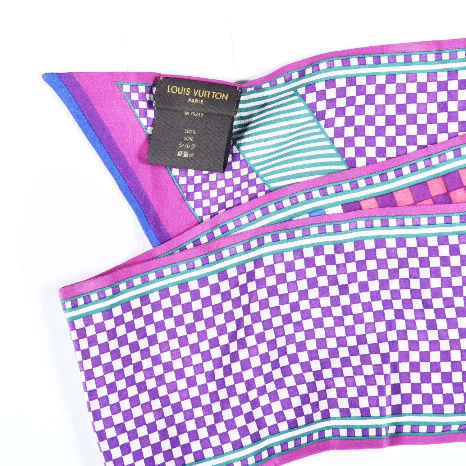 Louis Vuitton Silk Damier Aquarelle Bandeau 2 of 4
