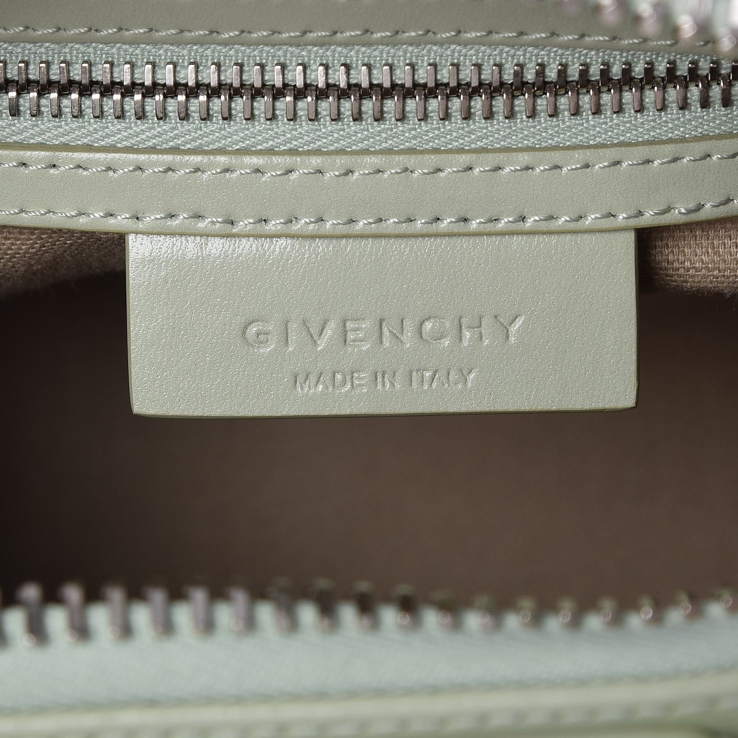 Shiny Lord Calfskin Mini Antigona Aqua Green