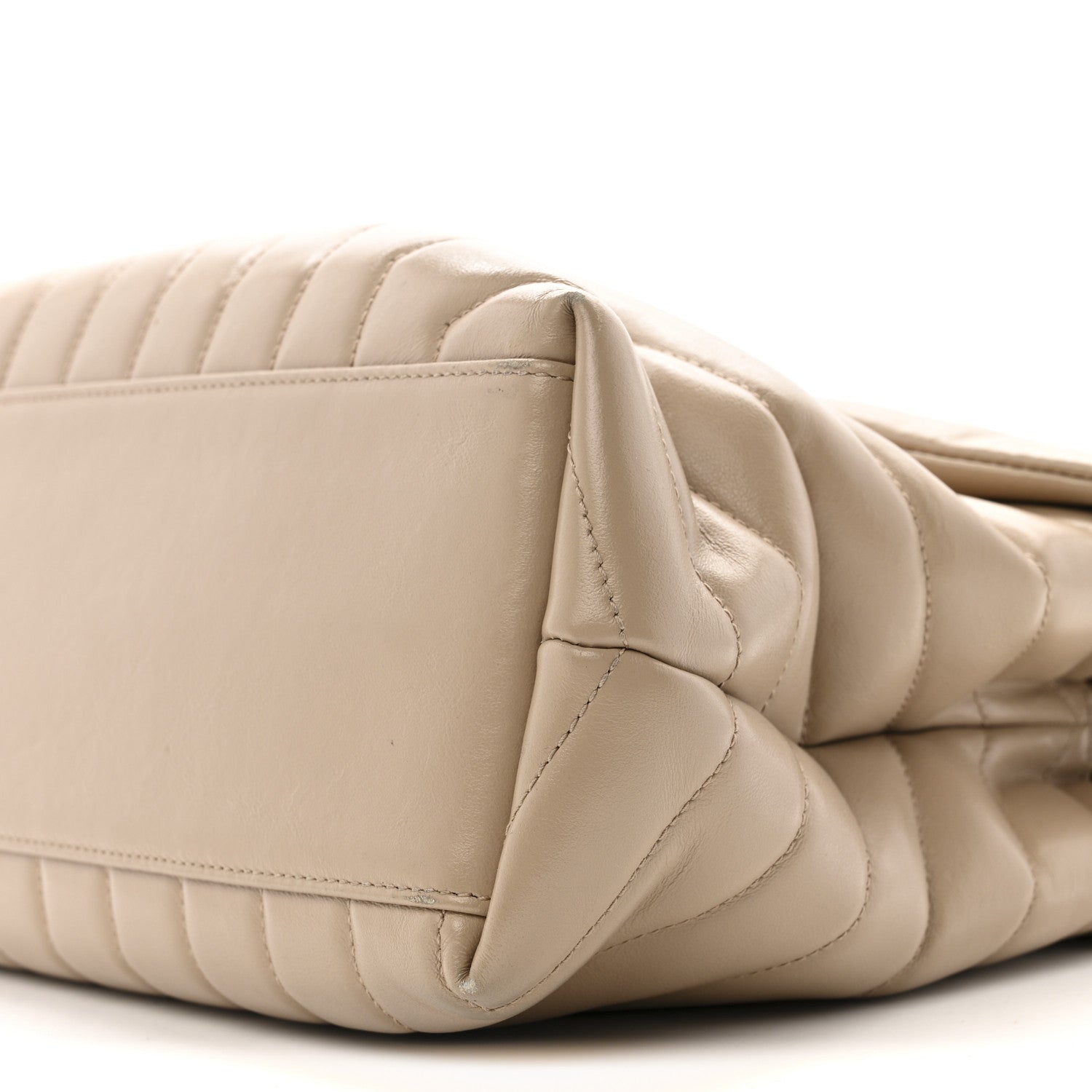 Saint Laurent Calfskin Y Quilted Monogram Medium Loulou Chain Satchel Dark Beige 11 of 18