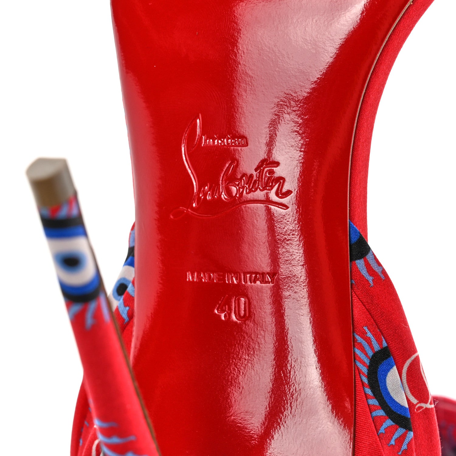 Christian Louboutin Crepe Satin Greekaba Du Desert 100 Sandal 40 Red 6 of 7