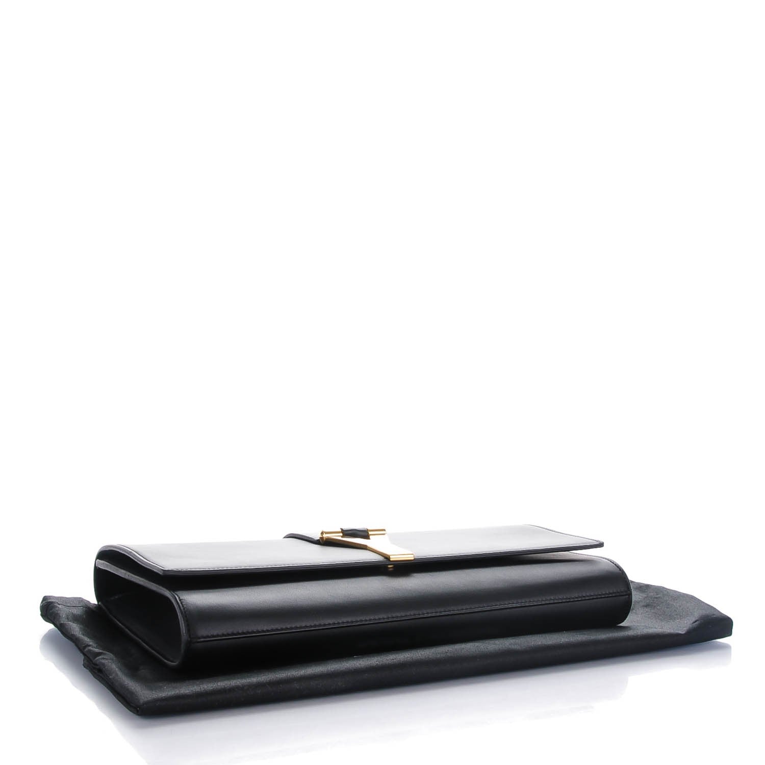 Saint Laurent Textured Calfskin Classic Y Ligne Clutch Black 4 of 7