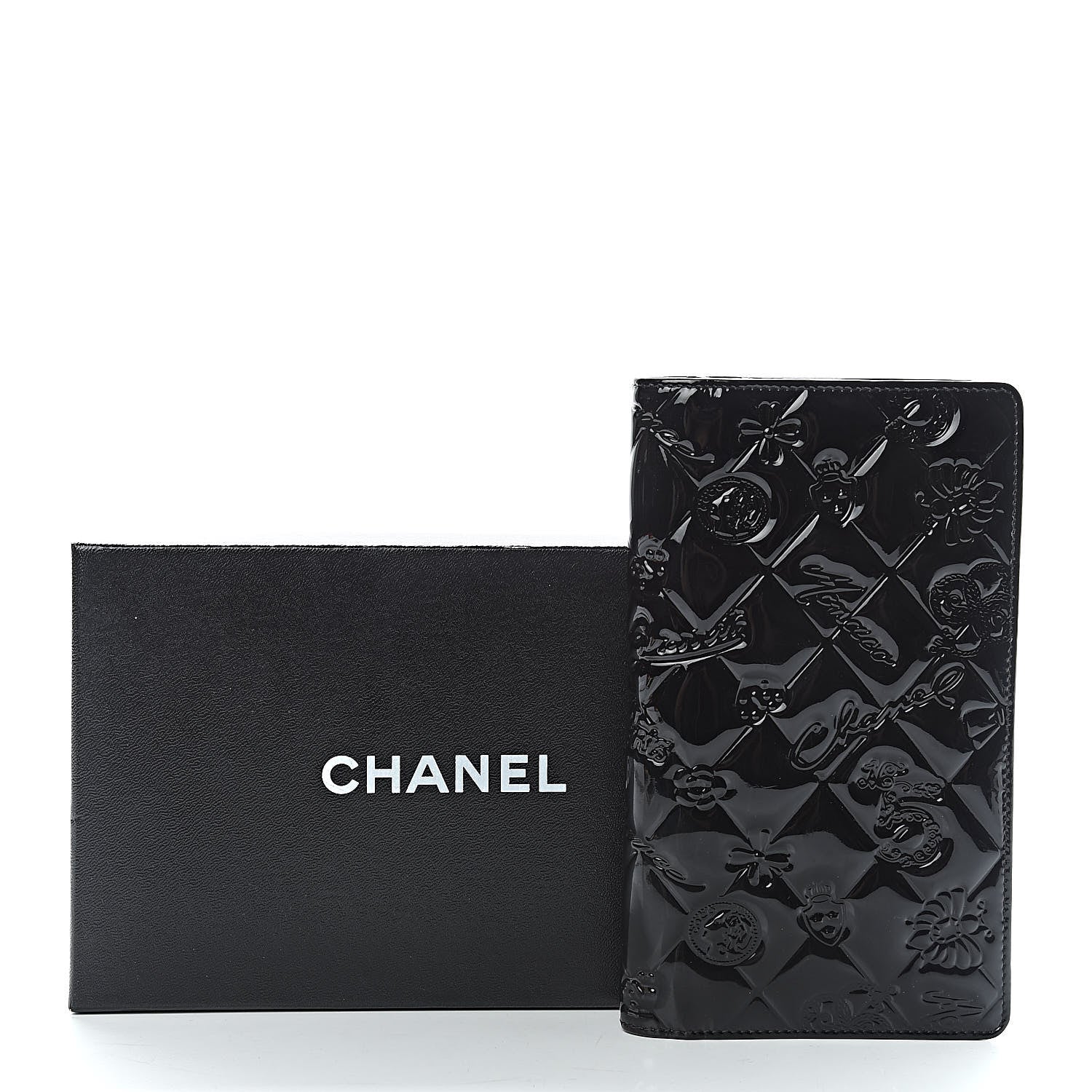 Chanel Patent Calfskin Lucky Symbols Yen Wallet Black 9 of 9