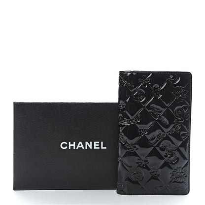 Chanel Patent Calfskin Lucky Symbols Yen Wallet Black 9 of 9