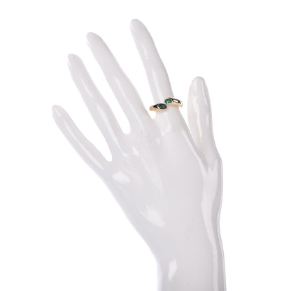 Cartier 18K Yellow Gold Emerald Ellipse Deux Tetes Croisees Bypass Ring 52 6 2 of 4