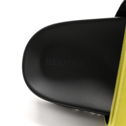 Hermes Satin Womens Chypre Sandals 38 Violet Petale Vert lime 7 of 9