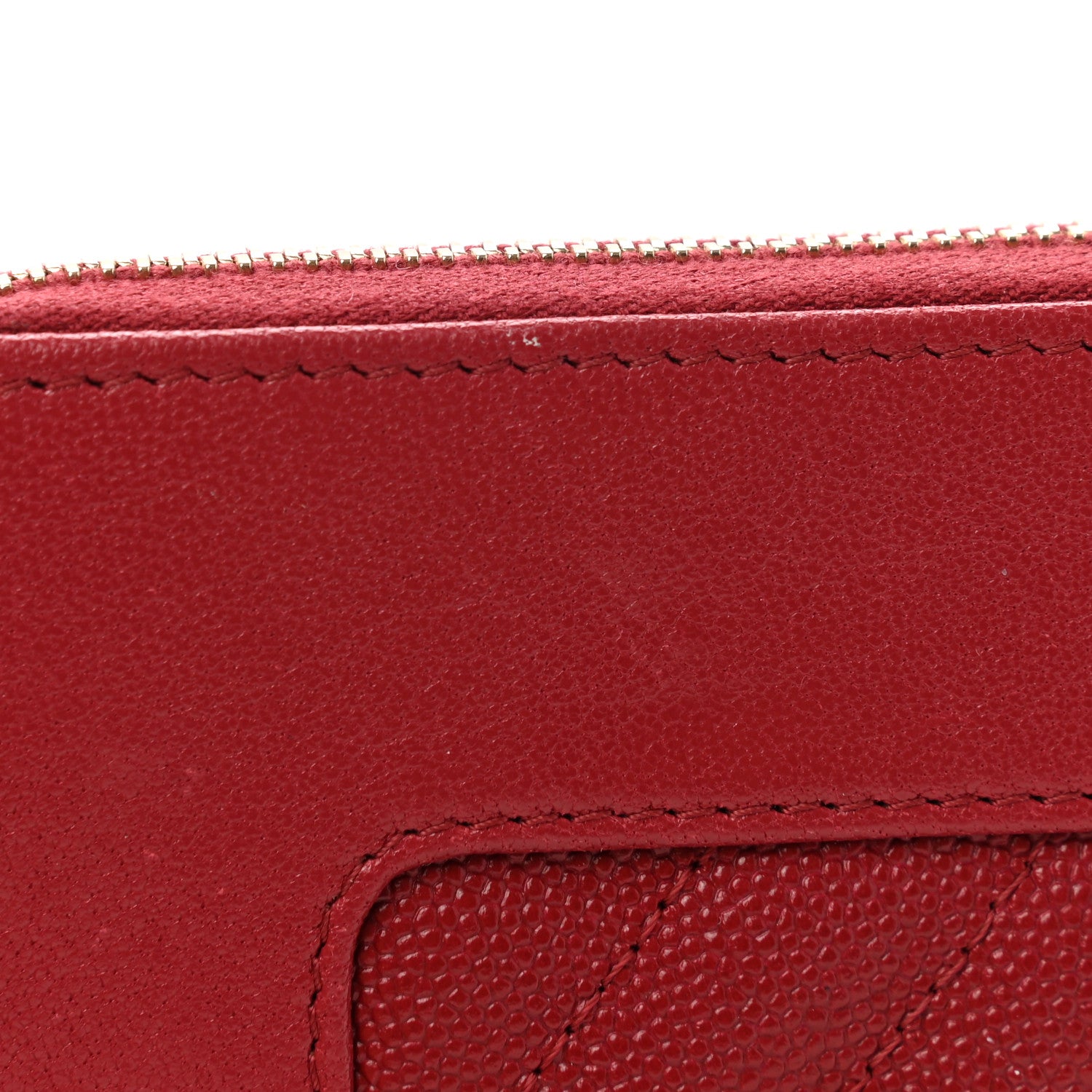Chanel Sheepskin Caviar Chevron Quilted Medium Mademoiselle Vintage Zip Around Wallet Red 16 of 18