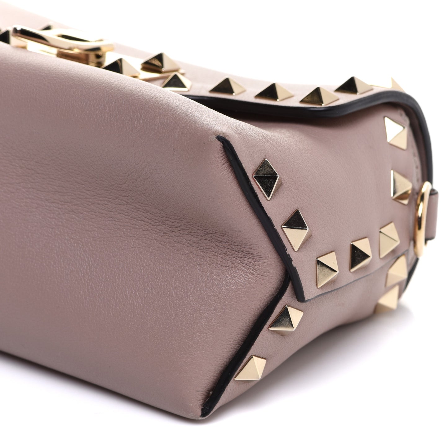 Calfskin Mini Rockstud Crossbody Bag Poudre