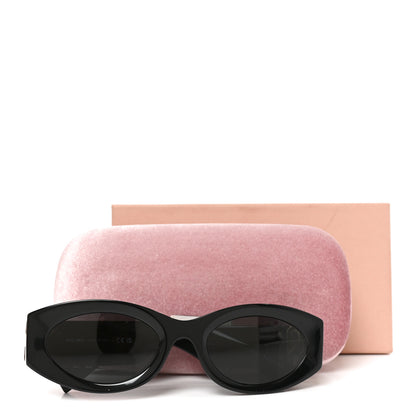 Miu Miu Acetate Oval Glimpse Sunglasses SMU11W Black 7 of 7