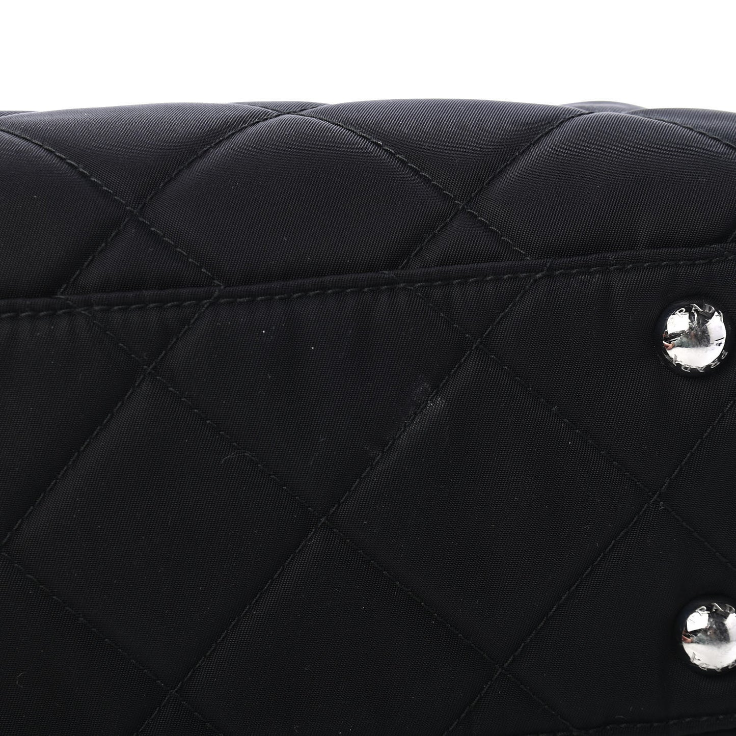 Nylon Tessuto Impuntu Quilted Shoulder Bag Black