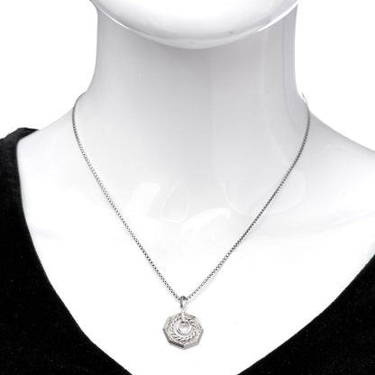 David Yurman Sterling Silver Diamond Stax Pendant Necklace 2 of 5
