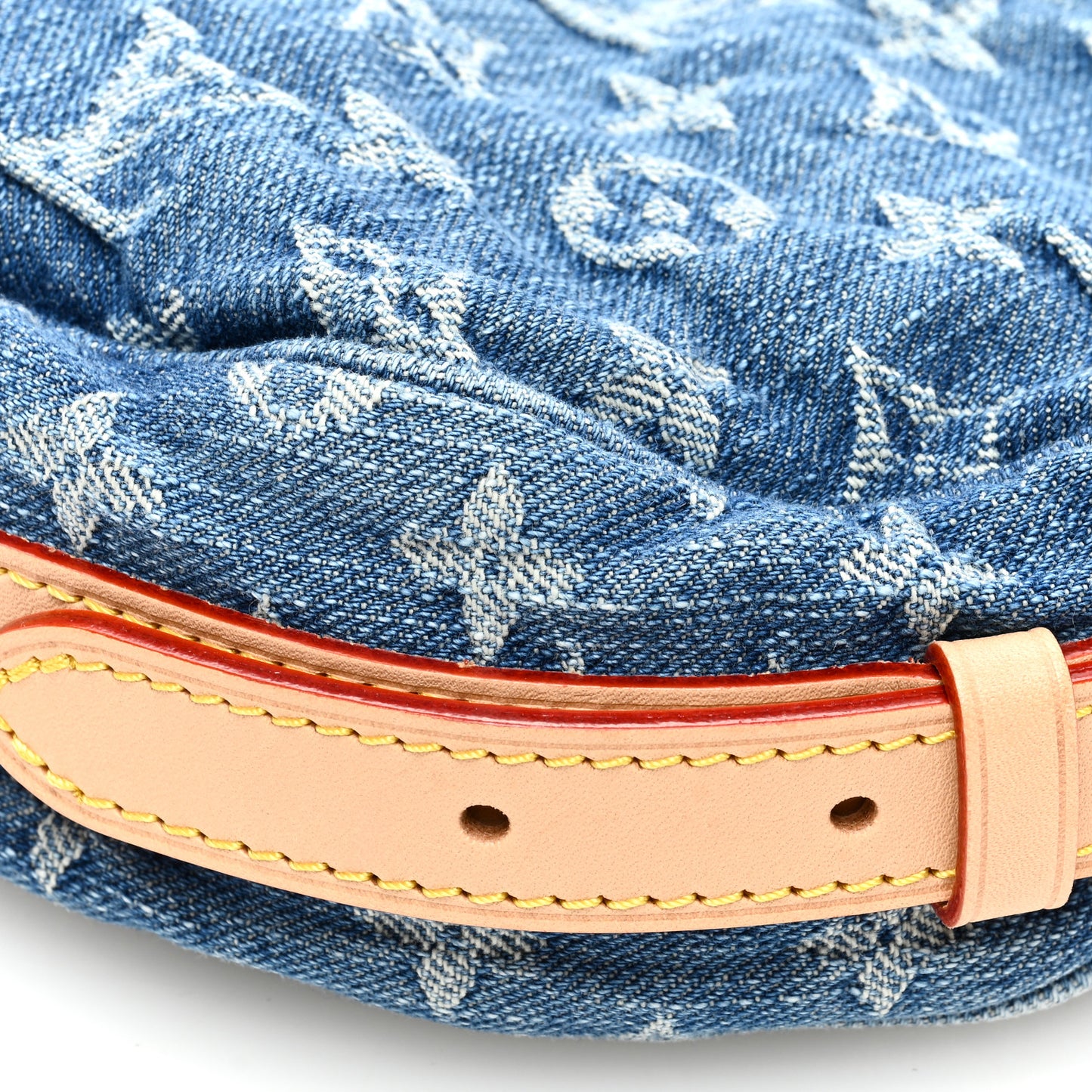 Monogram Denim Croissant MM Blue