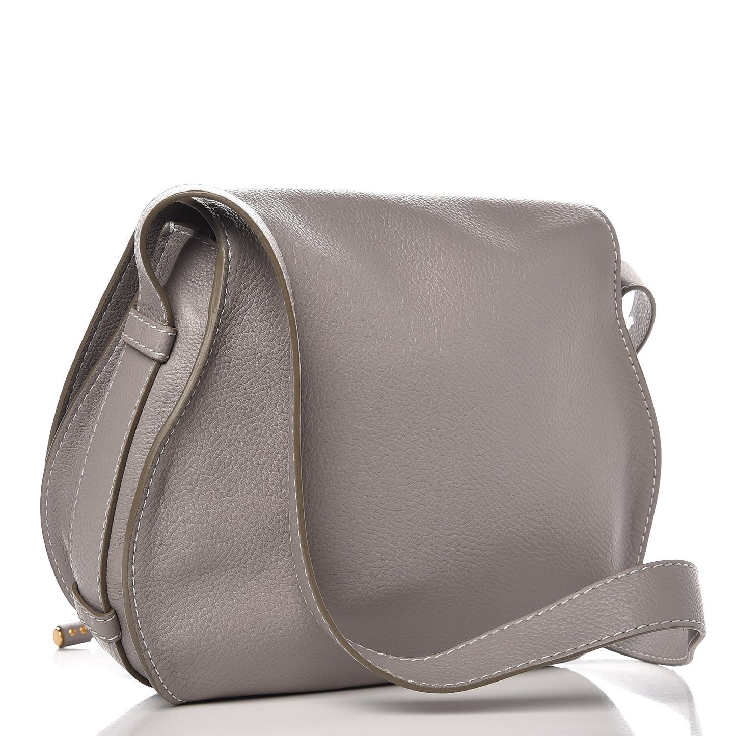 Calfskin Medium Marcie Round Crossbody Bag Cashmere Grey