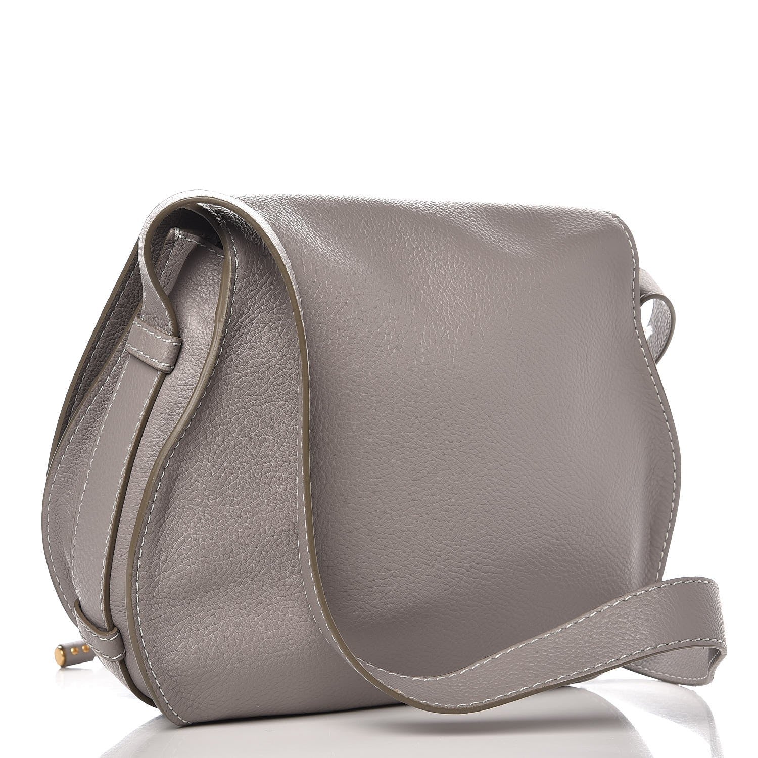 Chloe Calfskin Medium Marcie Round Crossbody Bag Cashmere Grey 3 of 7