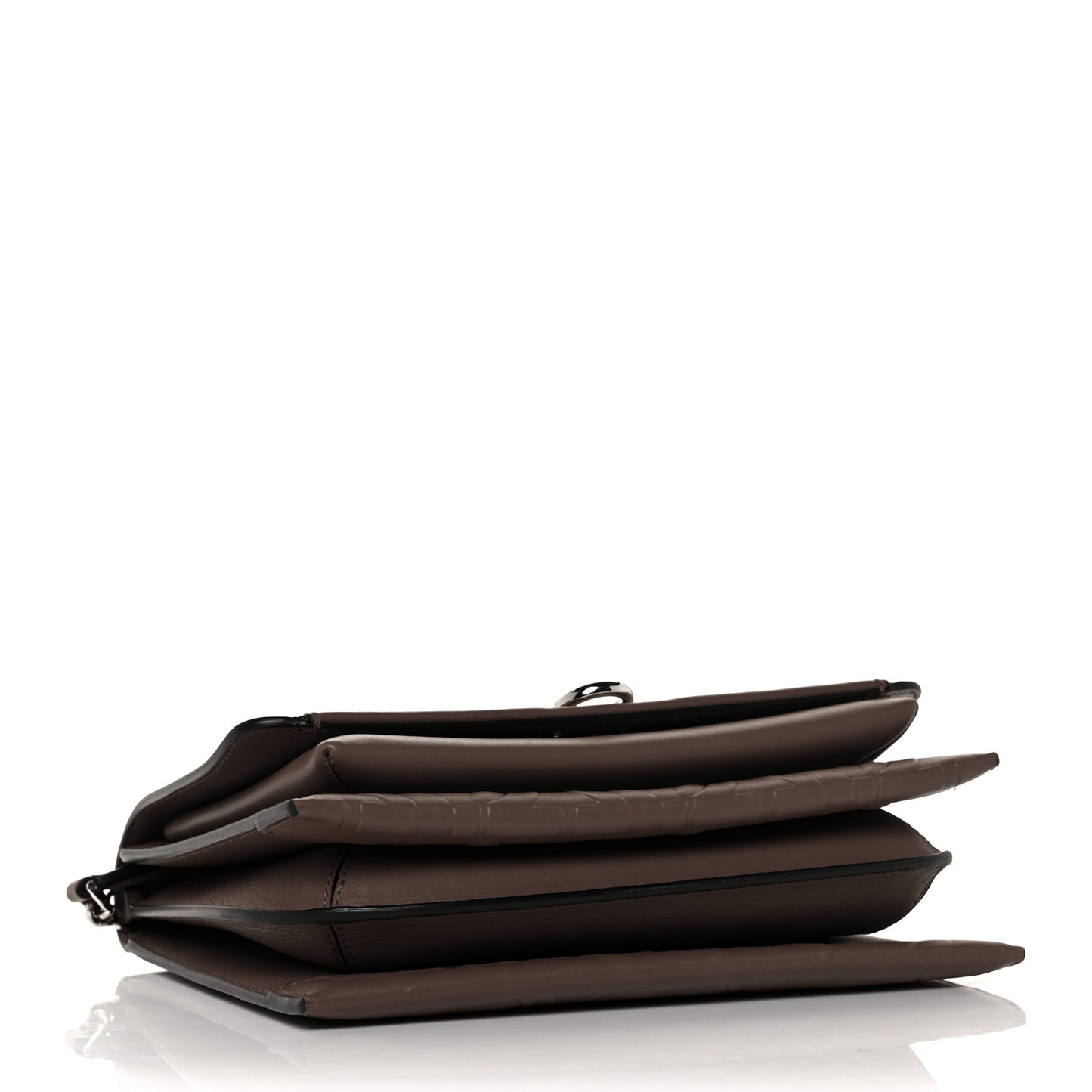 Calfskin Gancini Embossed Trifolio Bag Caraway Seed