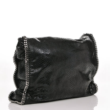 Stella McCartney Metallic Faux Snakeskin Big Falabella Black 3 of 7