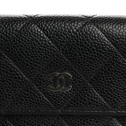 Chanel Caviar Quilted Large Gusset Flap Wallet Black 9 of 12