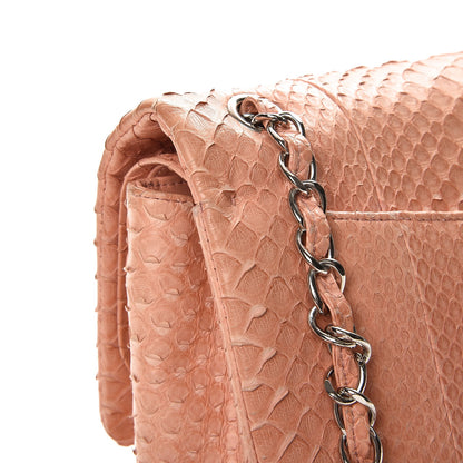 Chanel Python Jumbo Double Flap Pink 11 of 14