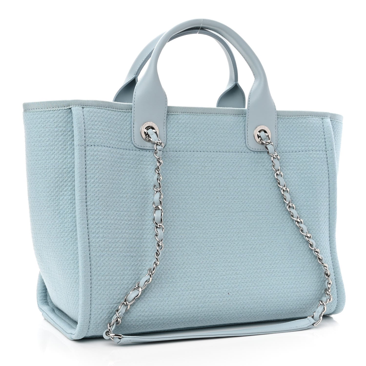 Chanel Mixed Fibers Small Deauville Tote Light Blue 3 of 10