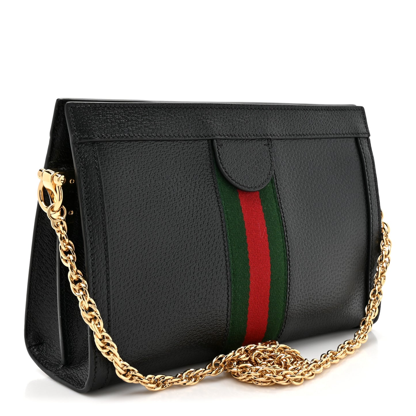 Calfskin GG Web Small Ophidia Chain Shoulder Bag Black