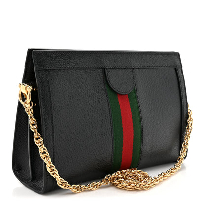 Gucci Calfskin GG Web Small Ophidia Chain Shoulder Bag Black 3 of 10