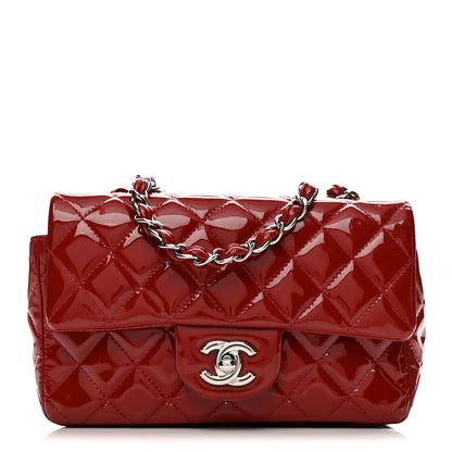 Chanel Patent Calfskin Quilted Mini Rectangular Flap Dark Red 1 of 13
