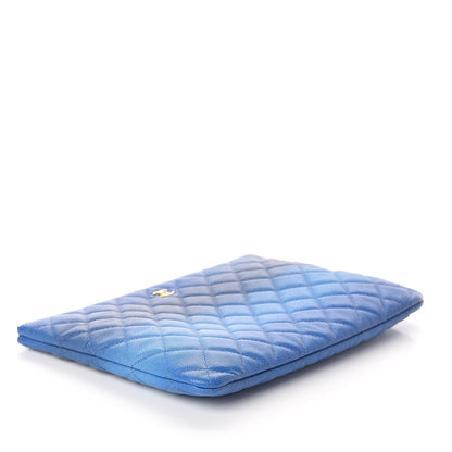 Chanel Caviar Ombre Medium Cosmetic Case Blue 4 of 9