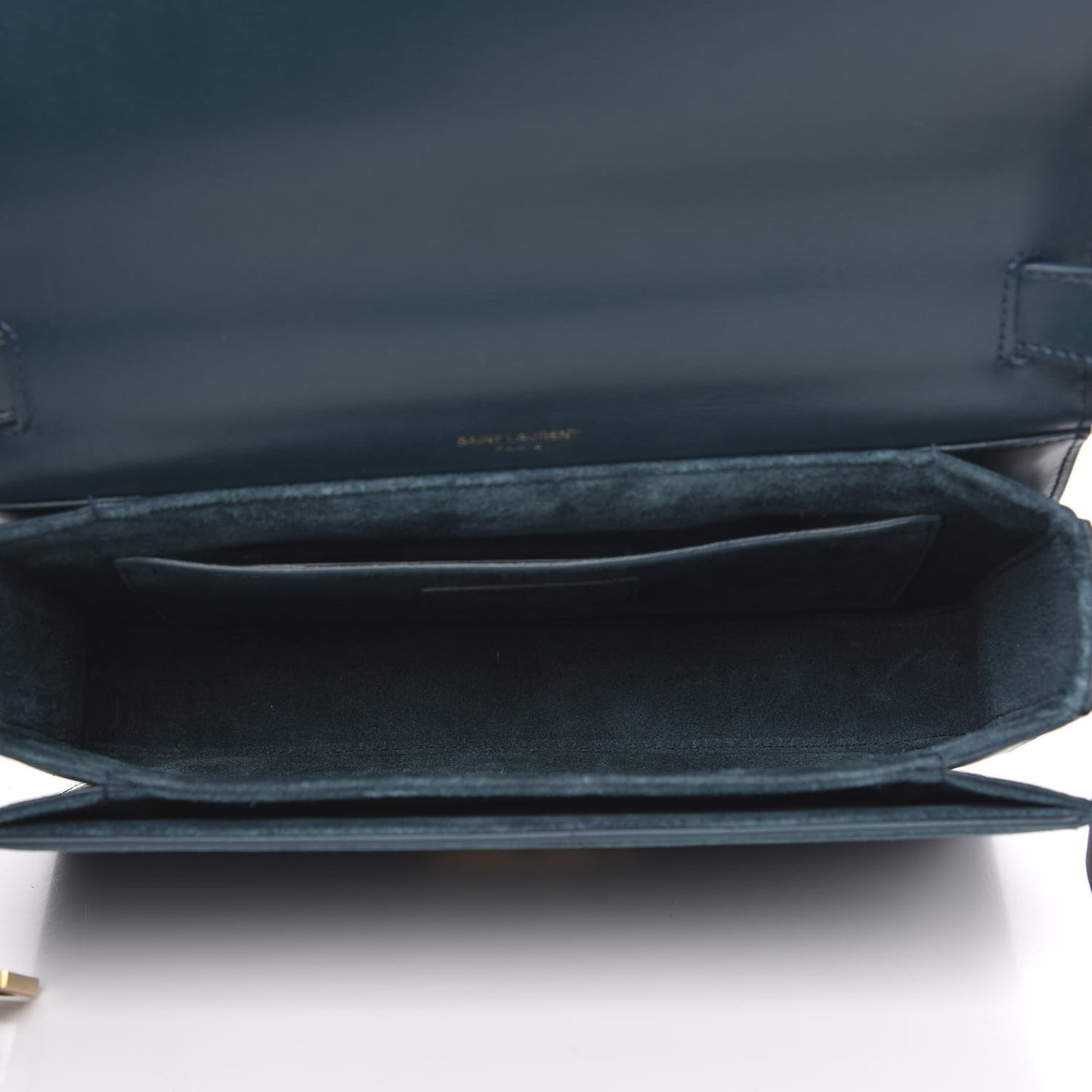Smooth Calfskin Suede Medium Bellechasse Dark Turquoise