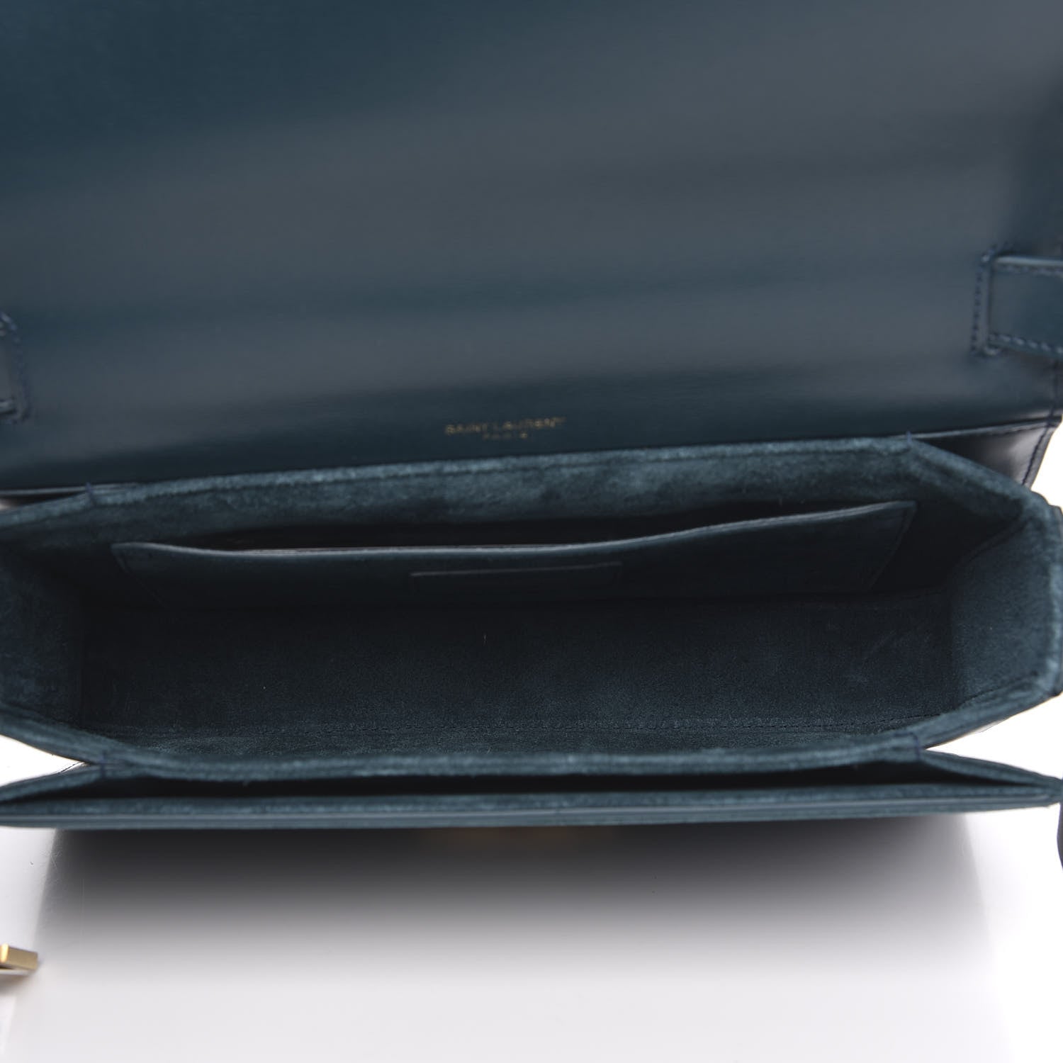 Saint Laurent Smooth Calfskin Suede Medium Bellechasse Dark Turquoise 5 of 9