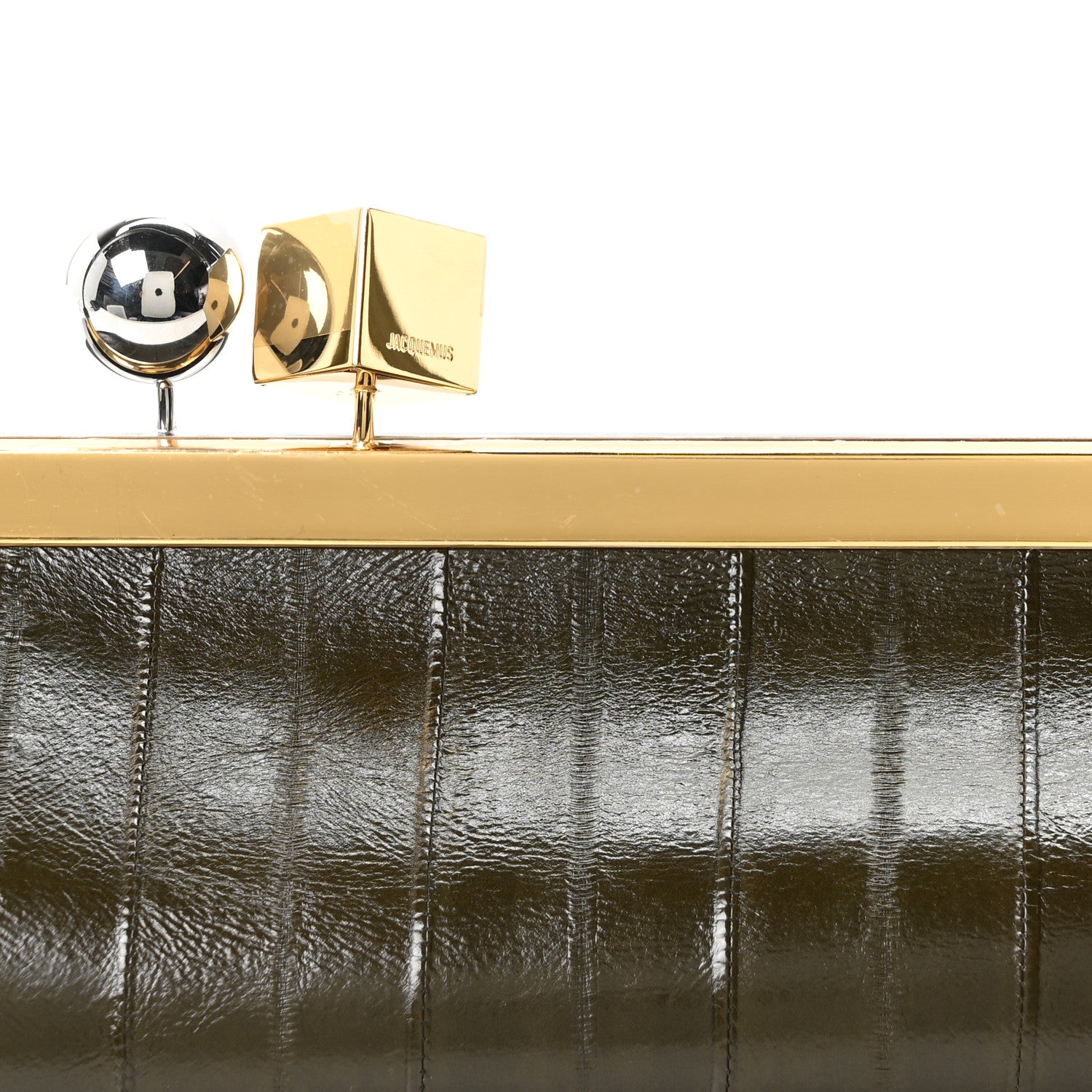 Jacquemus Eelskin La Pochette Salon Clutch Dark Khaki 8 of 10