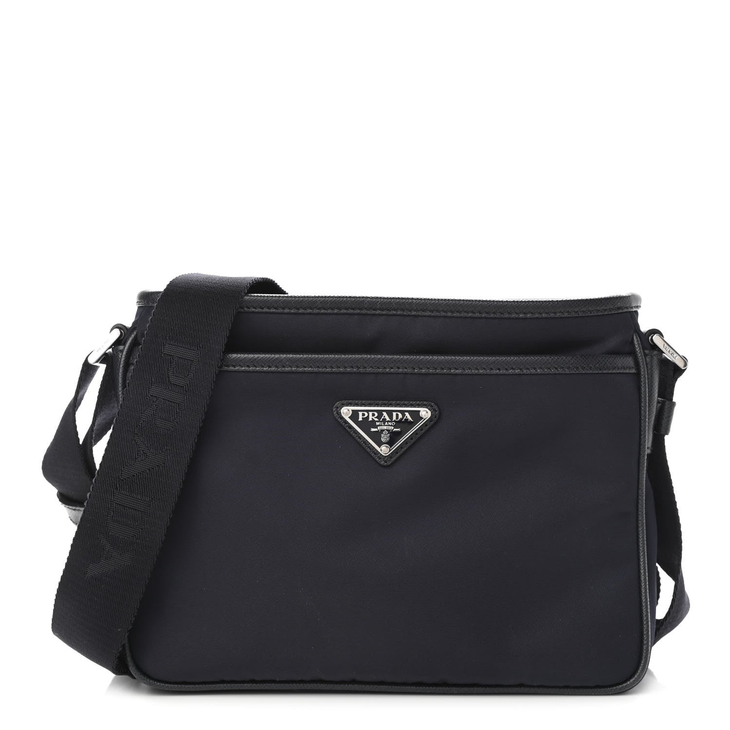 Prada Tessuto Nylon Saffiano Messenger Bag Baltico 1 of 16