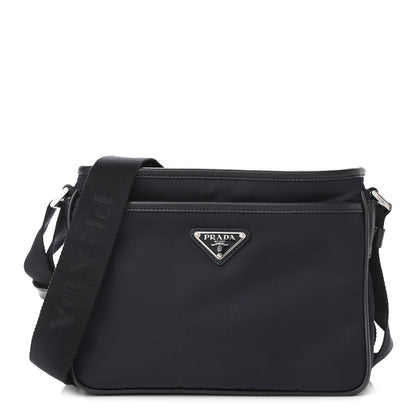 Prada Tessuto Nylon Saffiano Messenger Bag Baltico 1 of 16