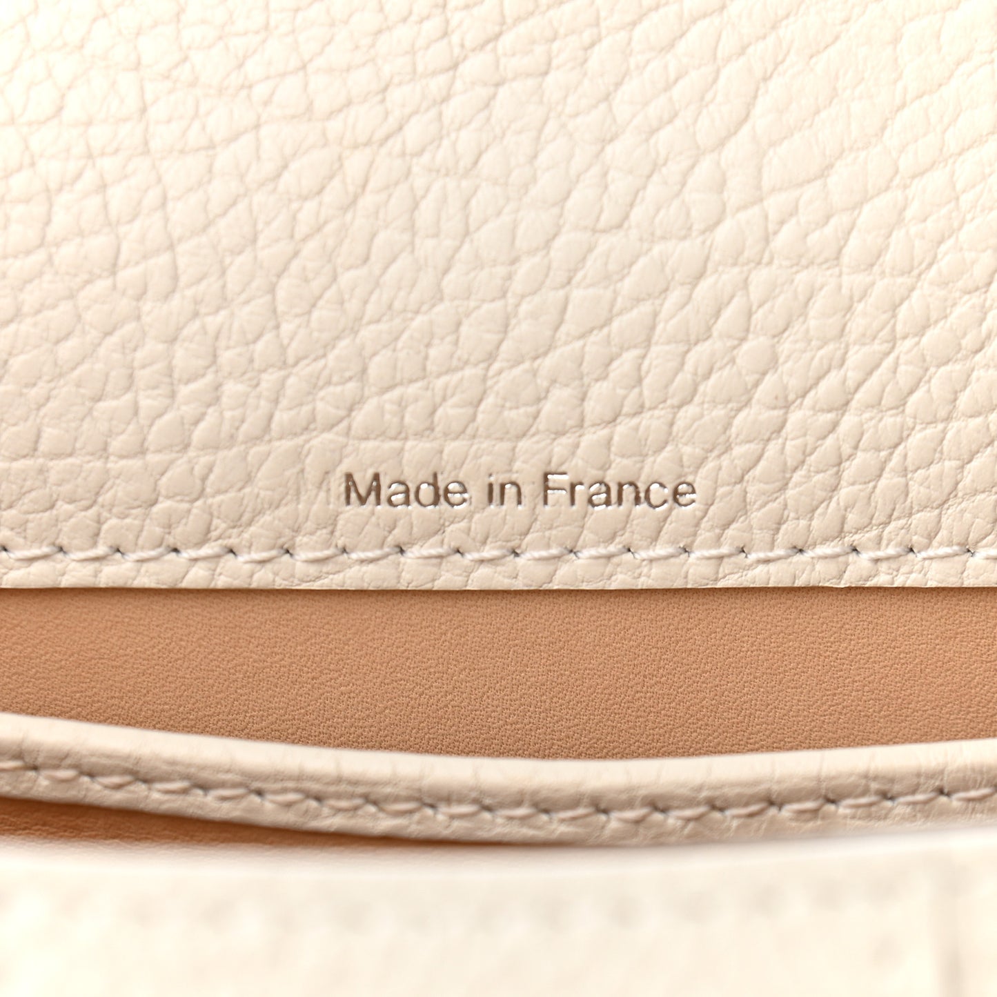 Grained Calfskin Mini Brillant Satchel Ivory