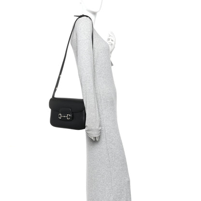 Gucci Ciny Lux Calfskin Horsebit 1955 Soft Small Shoulder Bag Black 2 of 10