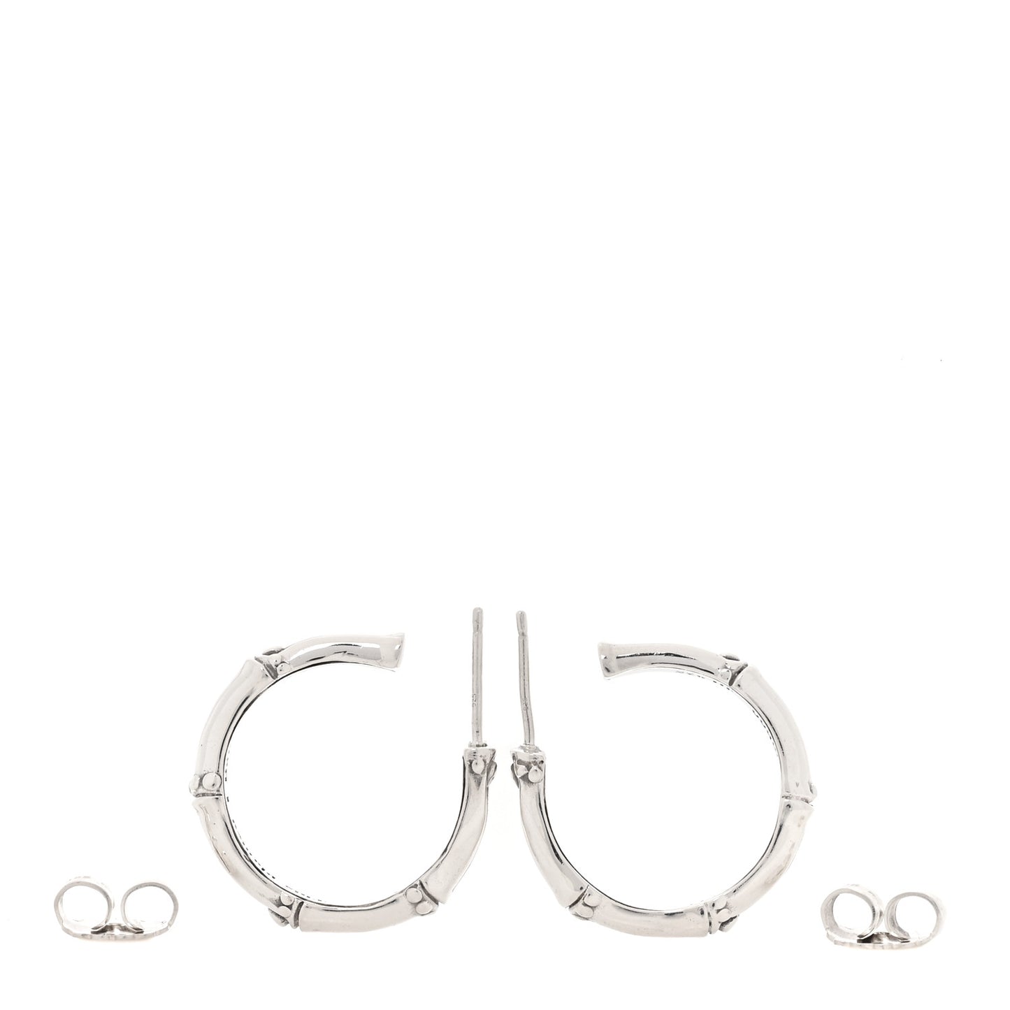 Sterling Silver Small Bamboo Hoop Earrings