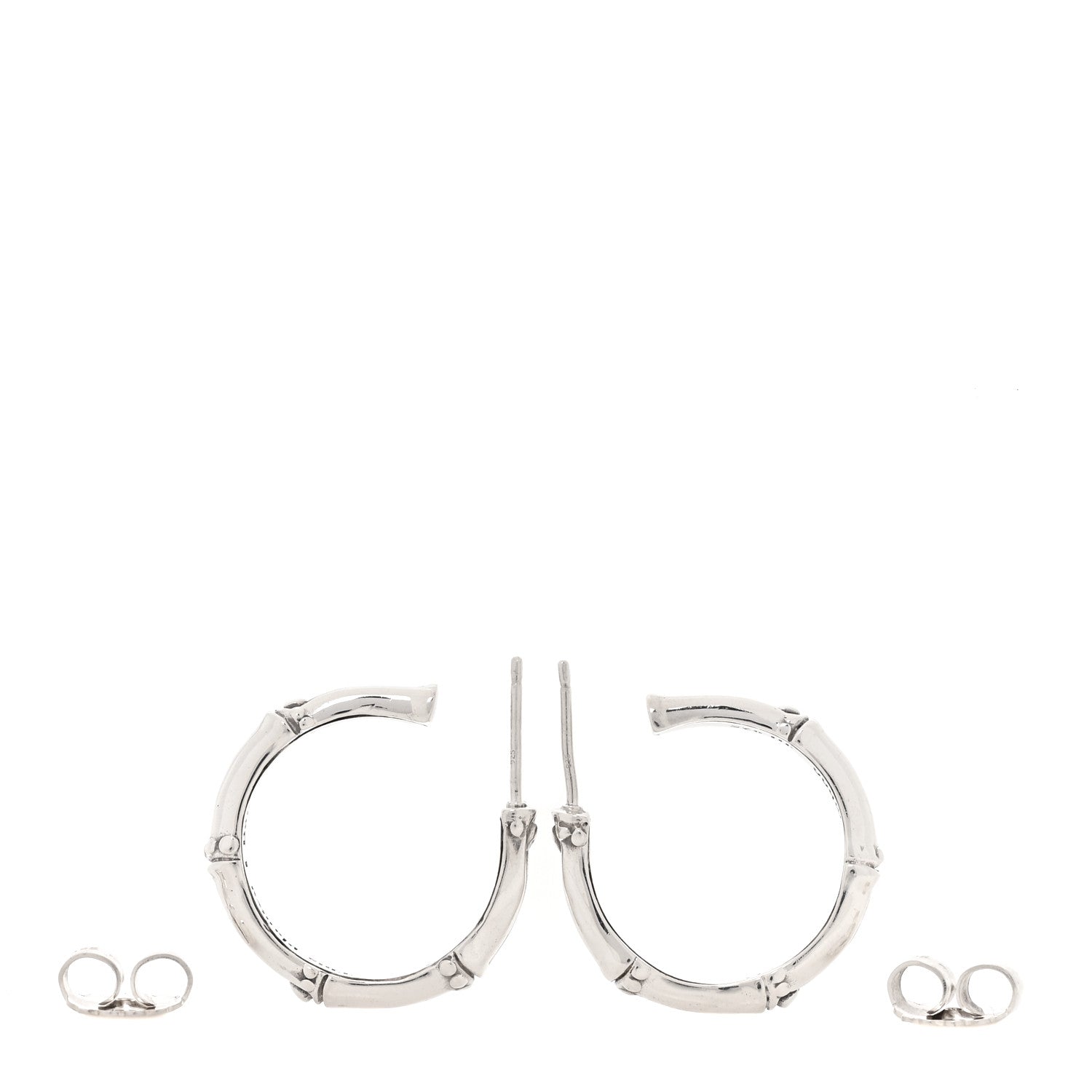 John Hardy Sterling Silver Small Bamboo Hoop Earrings 3 of 5